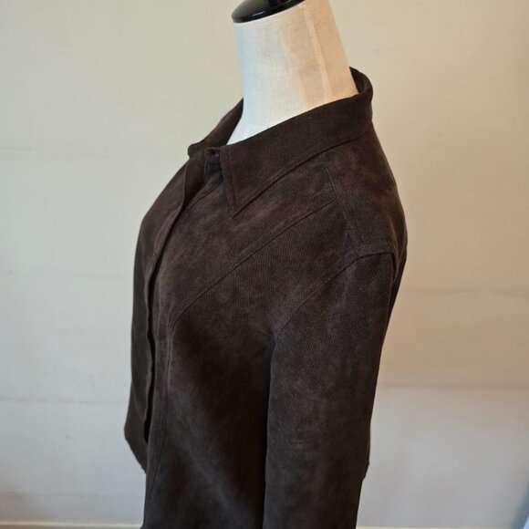 Cotton Ginny - Vintage Corduroy Brown Button Up Top & Skirt Set - Picture 7 of 14